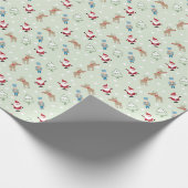 Kerstman decoratie cadeaupapier (Hoek)