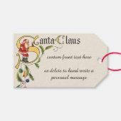  kerstman, decoratieve kerstgrens cadeaulabel (Voorkant (Horizontaal))