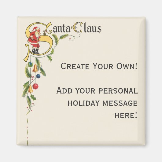 kerstman, decoratieve kerstgrens magneet (Voorkant)