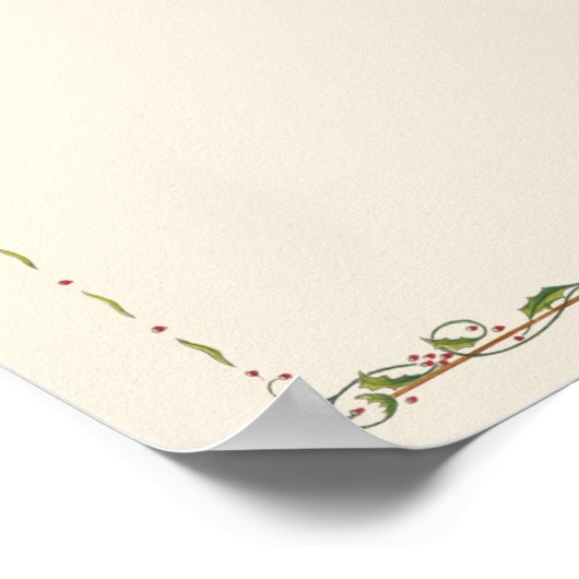 kerstman, decoratieve kerstgrens poster (Hoek)