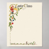 kerstman, decoratieve kerstgrens poster (Voorkant)