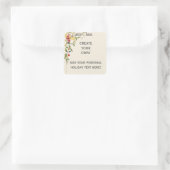  kerstman, decoratieve kerstgrens vierkante sticker (Tas)