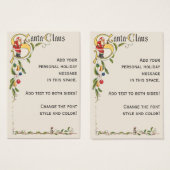  kerstman, decoratieve kerstgrens visitekaartje (Voorkant /achterkant)