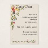  kerstman, decoratieve kerstgrens visitekaartje (Achterkant)
