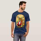 Kerstman decoreren Rendier T-Shirt (Voorkant volledig)