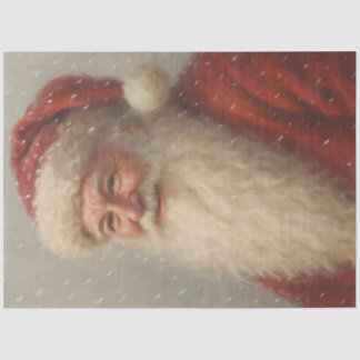 Kerstman Decoupage in Vintage Stijl Tissuepapier