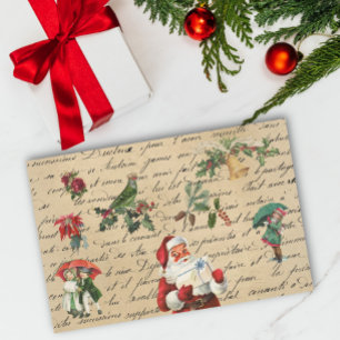 Kerstman Decoupage Victorian stijl Tissuepapier