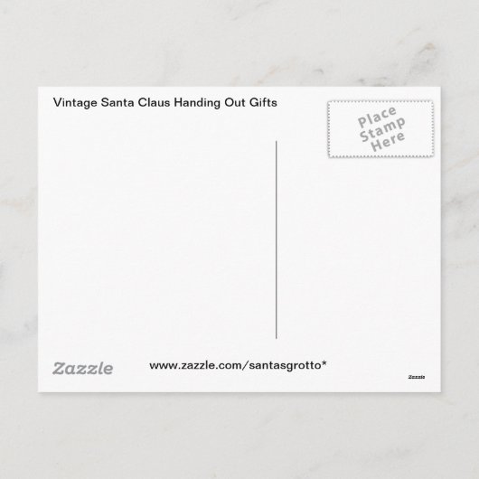  Kerstman deelt cadeaus uit Feestdagenkaart (Achterkant)