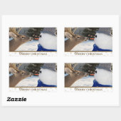 Kerstman Deer en Snowman Rechthoekige Sticker (Vel)