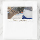 Kerstman Deer en Snowman Rechthoekige Sticker (Tas)