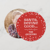 Kerstman, definieer een goede foto Kerstmis Feestdagenkaart (Voorkant / Achterkant)