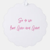 Kerstman denkt ... Roze belettering Ornament Kaart (Achterkant)