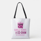 Kerstman denkt ... Roze en Bourgogne Tas (Achterkant)