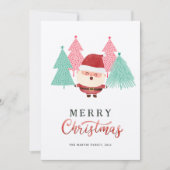 Kerstman Dennenboom Kerstvakantie Kaart (Voorkant)