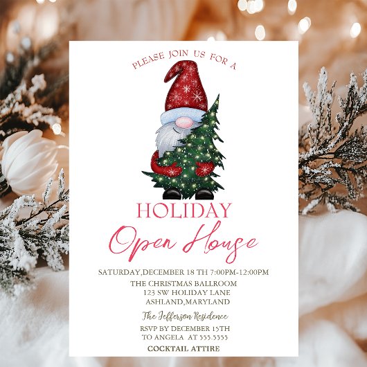 Kerstman Dennengehakt Feestelijke Open Huis Kaart