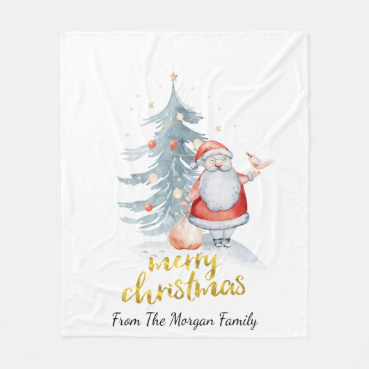 Kerstman Dennengehakt Kerstmis Fleece Deken (Voorkant)
