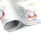 Kerstman Dennenzaad Kerstmis   Cadeaupapier (Rol Hoek)