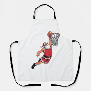 Kerstman die basketbal speelt, kerstsportliefhebbe schort