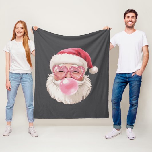 Kerstman die bellen blaast Kerstmis Grappige Kerst Fleece Deken (In situ)