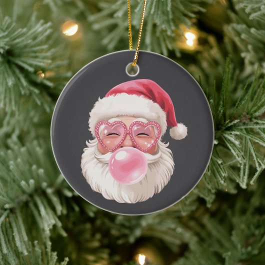 Kerstman die bellen blaast Kerstmis Grappige Kerst Keramisch Ornament (Boom)