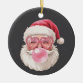 Kerstman die bellen blaast Kerstmis Grappige Kerst Keramisch Ornament (Voorkant)