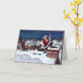 Kerstman die boeken bezorgt met Kerstmis Kaart (Gele Bloem)