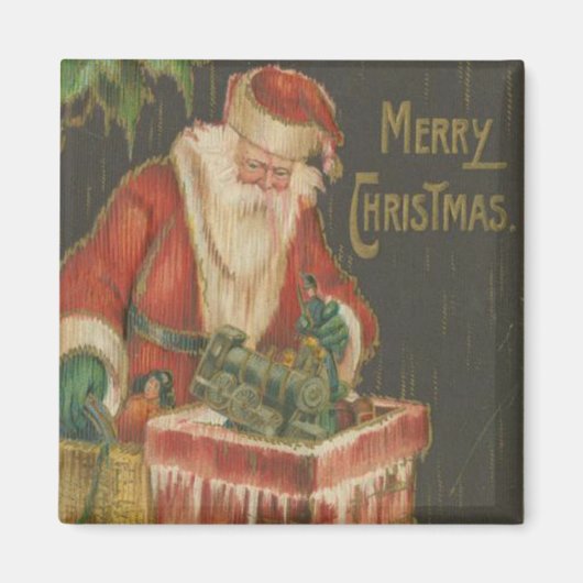 kerstman die Chimney 2 omver gaat Magneet (Voorkant)