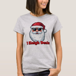 Kerstman die deals vernietigt Funny Holiday Winkel T-shirt