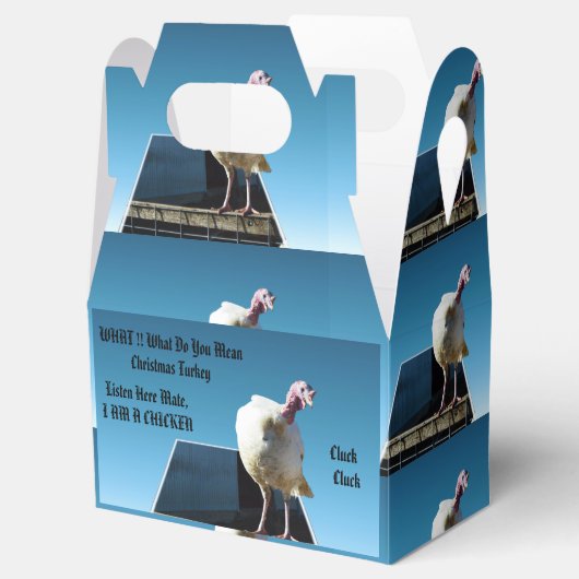Kerstman die denkt dat hij een kip is, bedankdoosjes (Geopend)