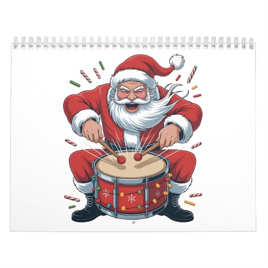 Kerstman die drumt Kerst drummer Xmas Kalender (Hoes)