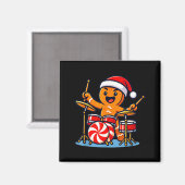 Kerstman die drumt magneet (Voorkant / Achterkant)