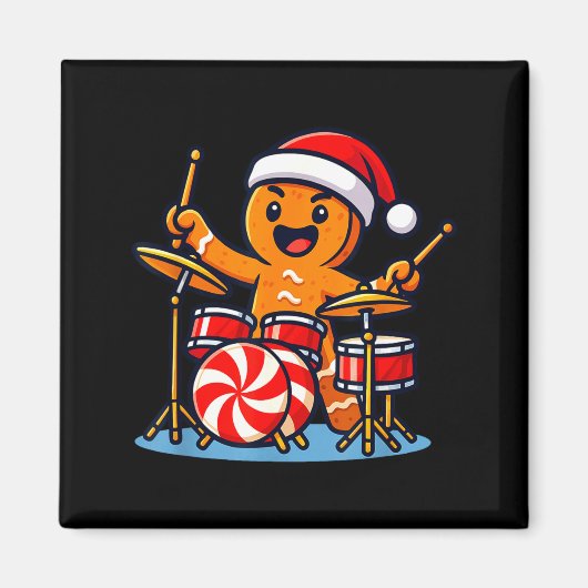 Kerstman die drumt magneet (Voorkant)
