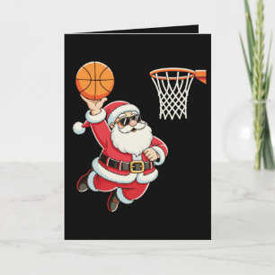 Kerstman die een basketbal dumpt Kerstmis Xmas Kaart