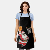 Kerstman die een basketbal dumpt Kerstmis Xmas Schort (Gedragen)