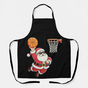 Kerstman die een basketbal dumpt Kerstmis Xmas Schort