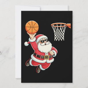 Kerstman die een basketbal in de kerstvakantie Xma Kaart