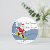 Kerstman die een Kerstkaart van de Golf berijden (Staand voorkant)