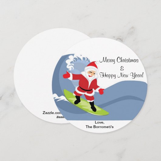 Kerstman die een Kerstkaart van de Golf berijden (Voorkant / Achterkant)