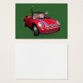 Kerstman die een mini rijdt visitekaartjes (Voorkant /achterkant)