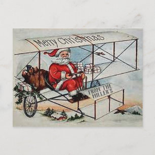 Kerstman die een Oud Vintage Briefkaart van het