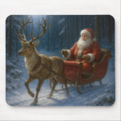 Kerstman die een slee bestuurt muismat (Voorkant)