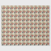  kerstman die goede meisjes en jongens noemt cadeaupapier (Vlak)