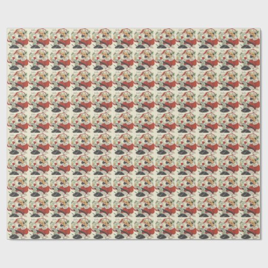  kerstman die goede meisjes en jongens noemt cadeaupapier (Vlak)