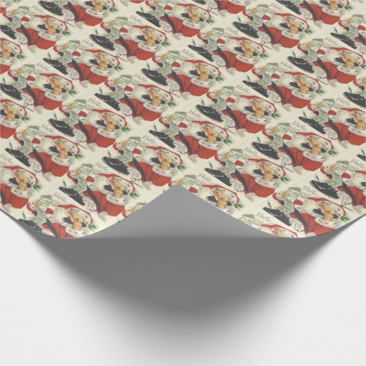  kerstman die goede meisjes en jongens noemt cadeaupapier (Hoek)