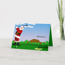 Kerstman die Golf spelen Feestdagen Kaart