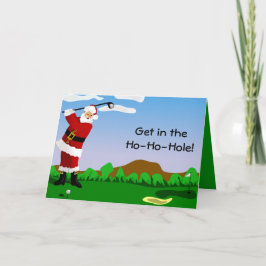 Kerstman die Golf spelen Feestdagen Kaart