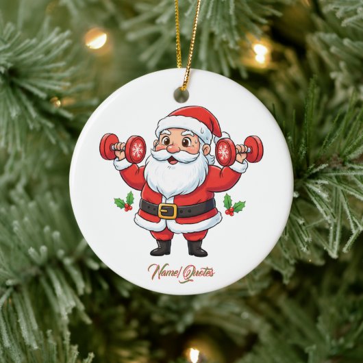 Kerstman die halters tilt – Grappige Kerst Keramisch Ornament (Boom)