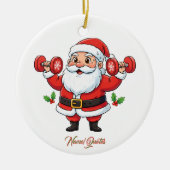 Kerstman die halters tilt – Grappige Kerst Keramisch Ornament (Voorkant)