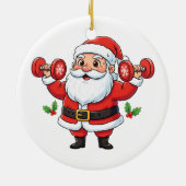 Kerstman die halters tilt – Grappige Kerst Keramisch Ornament (Achterkant)