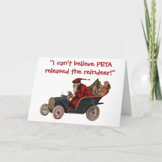 Kerstman die het Bedankt van de Auto drijven aan Feestdagen Kaart (Voorkant)